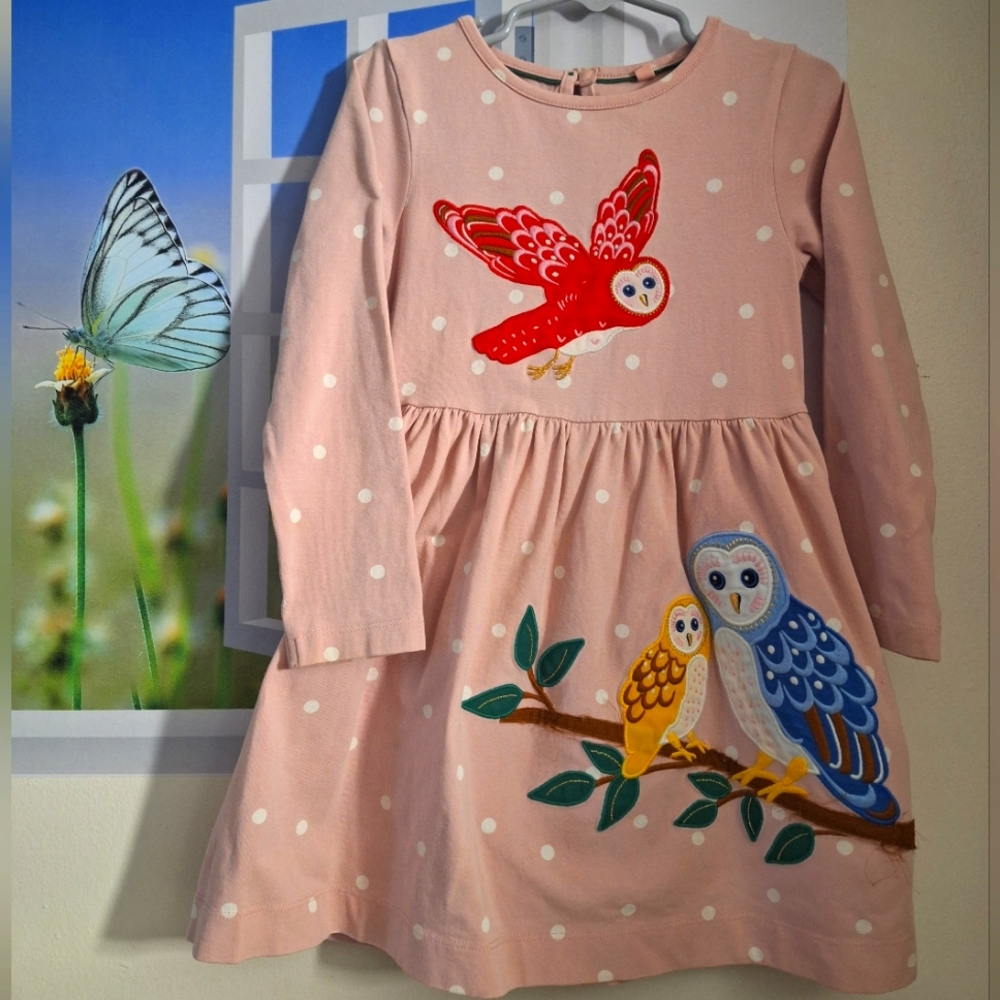 Mini Boden Owl Dress Size 4/5